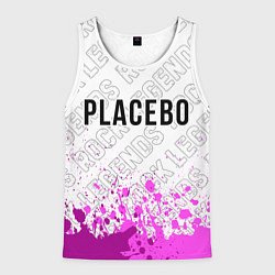 Майка-безрукавка мужская Placebo rock legends: символ сверху, цвет: 3D-белый