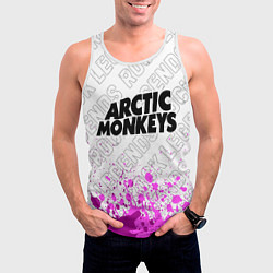 Майка-безрукавка мужская Arctic Monkeys rock legends: символ сверху, цвет: 3D-белый — фото 2