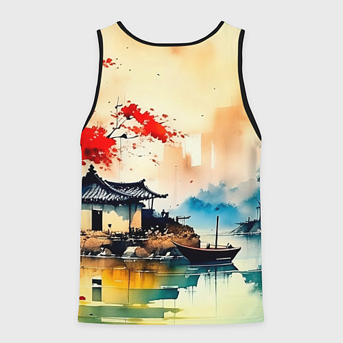 Мужская майка без рукавов Краски природы / 3D-Черный – фото 2