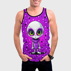 Майка-безрукавка мужская Alien - purple color, цвет: 3D-черный — фото 2