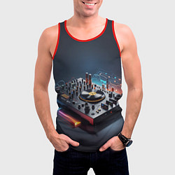 Майка-безрукавка мужская Диджейский пульт, цвет: 3D-красный — фото 2
