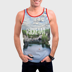 Майка-безрукавка мужская Карелия горный парк Рускеала, цвет: 3D-красный — фото 2