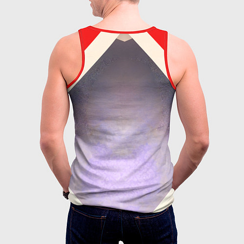 Мужская майка без рукавов Девушка блондинка в спортивном костюме / 3D-Красный – фото 4