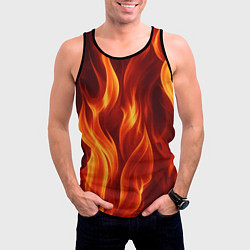 Майка-безрукавка мужская Пламя огня, цвет: 3D-черный — фото 2