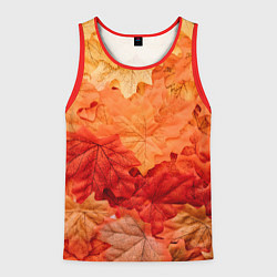 Майка-безрукавка мужская Текстура упавших осенних листьев, цвет: 3D-красный