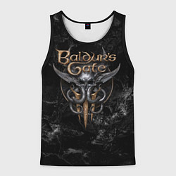 Майка-безрукавка мужская Baldurs Gate 3 dark logo, цвет: 3D-черный