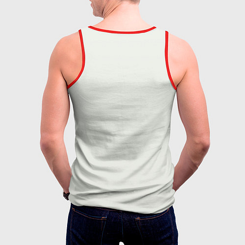 Мужская майка без рукавов Красная панда на охоте / 3D-Красный – фото 4