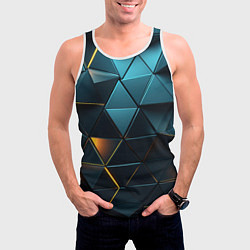 Майка-безрукавка мужская Объемные частицы с подсветкой, цвет: 3D-белый — фото 2