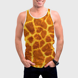 Майка-безрукавка мужская Шкура жирафа - текстура, цвет: 3D-белый — фото 2