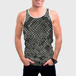 Майка-безрукавка мужская Кожа змеи - текстура, цвет: 3D-белый — фото 2
