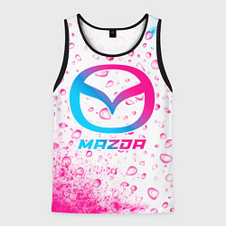 Майка-безрукавка мужская Mazda neon gradient style, цвет: 3D-черный