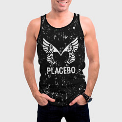Майка-безрукавка мужская Placebo glitch на темном фоне, цвет: 3D-черный — фото 2