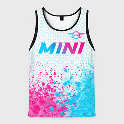 Майка-безрукавка мужская Mini neon gradient style: символ сверху, цвет: 3D-черный