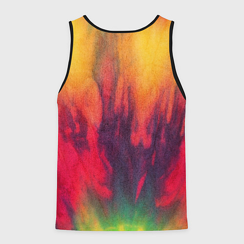 Мужская майка без рукавов Огненный тай дай / 3D-Черный – фото 2
