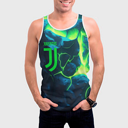 Майка-безрукавка мужская Juventus green neon, цвет: 3D-белый — фото 2