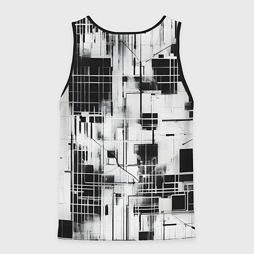 Мужская майка без рукавов Кибер Сетка гранж / 3D-Черный – фото 2