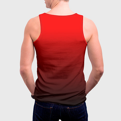 Мужская майка без рукавов Градиент красно-чёрный / 3D-Красный – фото 4