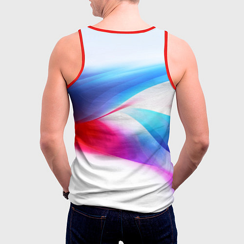 Мужская майка без рукавов Футболка Россия / 3D-Красный – фото 4