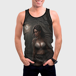 Майка-безрукавка мужская Девушка в белье под луной, цвет: 3D-черный — фото 2