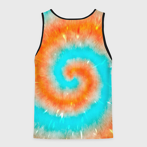 Мужская майка без рукавов Тай-дай апельсин / 3D-Черный – фото 2