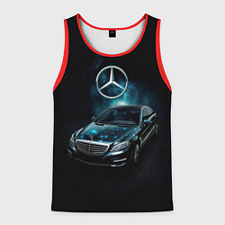 Майка-безрукавка мужская Mercedes Benz dark style, цвет: 3D-красный