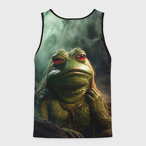 Мужская майка без рукавов Большая жаба Пепе / 3D-Черный – фото 2