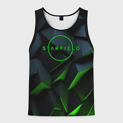 Майка-безрукавка мужская Starfield black green logo, цвет: 3D-черный