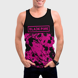 Майка-безрукавка мужская Black pink - emblem - pattern - music, цвет: 3D-черный — фото 2