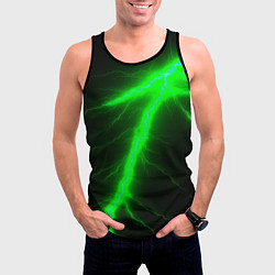 Майка-безрукавка мужская Зеленый разряд молнии, цвет: 3D-черный — фото 2