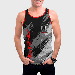 Майка-безрукавка мужская Honda cr-v - Монохром, цвет: 3D-красный — фото 2