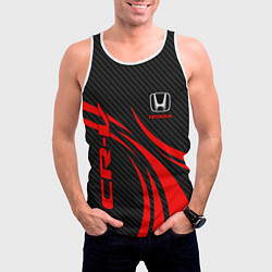 Майка-безрукавка мужская Honda CR-V - красный и карбон, цвет: 3D-белый — фото 2