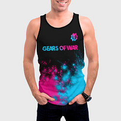 Майка-безрукавка мужская Gears of War - neon gradient: символ сверху, цвет: 3D-черный — фото 2