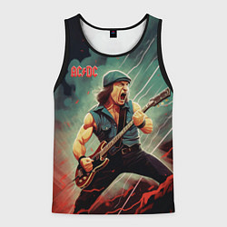 Майка-безрукавка мужская AC DC rock, цвет: 3D-черный