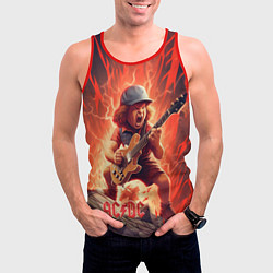 Майка-безрукавка мужская ACDC fire rock, цвет: 3D-красный — фото 2