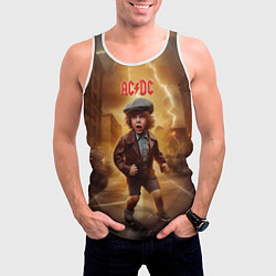 Майка-безрукавка мужская ACDC boy, цвет: 3D-белый — фото 2