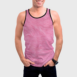 Майка-безрукавка мужская Розовая шерсть, цвет: 3D-черный — фото 2