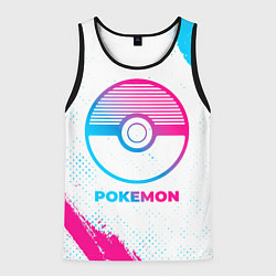 Майка-безрукавка мужская Pokemon neon gradient style, цвет: 3D-черный