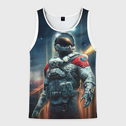 Майка-безрукавка мужская Пилот Шаттла - Старфилд, цвет: 3D-белый