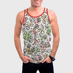 Майка-безрукавка мужская Осень - бежевый, цвет: 3D-красный — фото 2