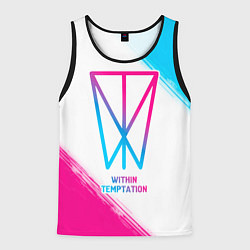 Майка-безрукавка мужская Within Temptation neon gradient style, цвет: 3D-черный