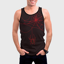 Майка-безрукавка мужская Красная паутина, цвет: 3D-черный — фото 2