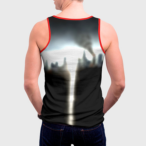 Мужская майка без рукавов Raccoon city / 3D-Красный – фото 4