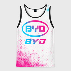 Майка-безрукавка мужская BYD neon gradient style, цвет: 3D-черный