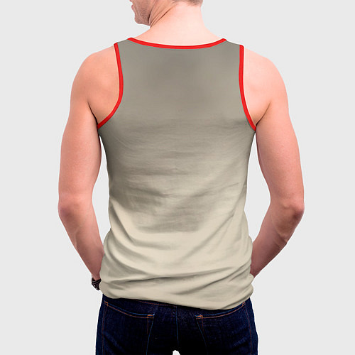 Мужская майка без рукавов Воин в тумане / 3D-Красный – фото 4