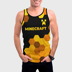 Майка-безрукавка мужская Minecraft - gold gradient: символ сверху, цвет: 3D-черный — фото 2