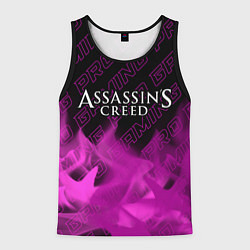 Майка-безрукавка мужская Assassins Creed pro gaming: символ сверху, цвет: 3D-черный