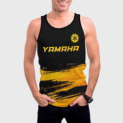 Майка-безрукавка мужская Yamaha - gold gradient: символ сверху, цвет: 3D-черный — фото 2