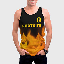 Майка-безрукавка мужская Fortnite - gold gradient: символ сверху, цвет: 3D-черный — фото 2