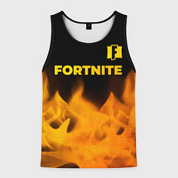 Майка-безрукавка мужская Fortnite - gold gradient: символ сверху, цвет: 3D-черный