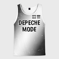 Майка-безрукавка мужская Depeche Mode glitch на светлом фоне: символ сверху, цвет: 3D-белый